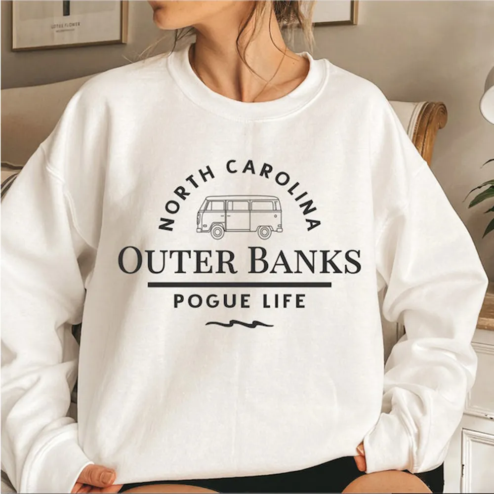 Damen Hoodies Sweatshirts Outer Banks North Carolina Sweatshirt Pogue Life Paradise on Earth Hoodie OBX Crewneck Damen Top 230227