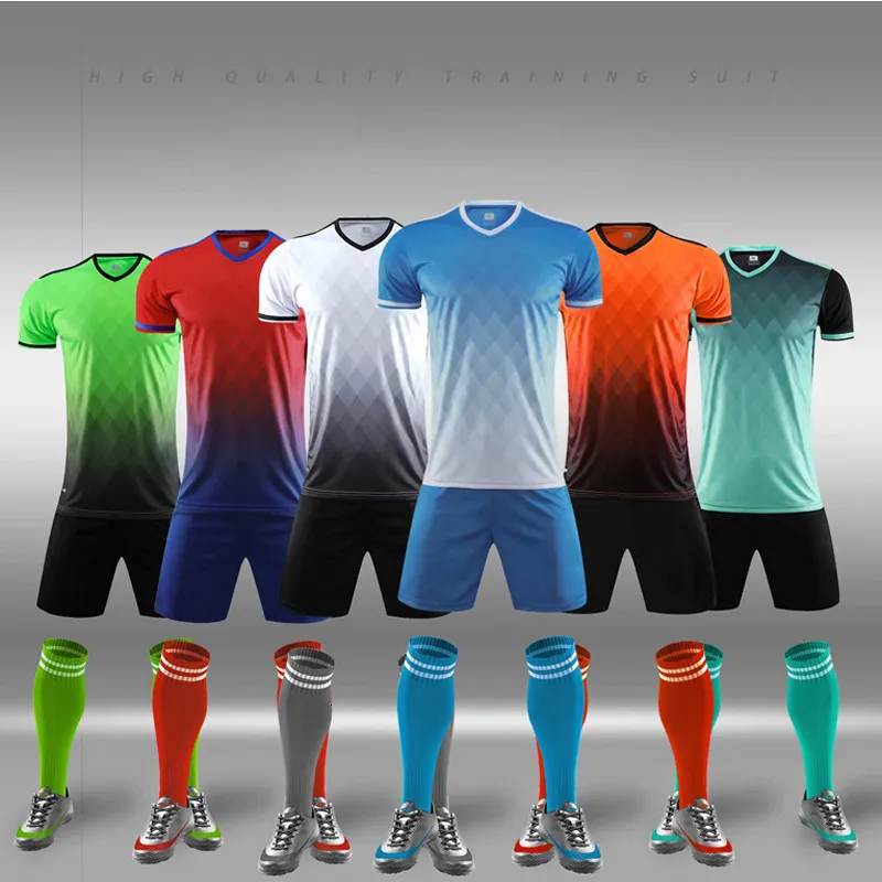 Gym Clothing Football clothes Football training clothing Adults and Kid clothes Men Boys Soccer Clothes Sets Short Sleeve Tracksuit 230227