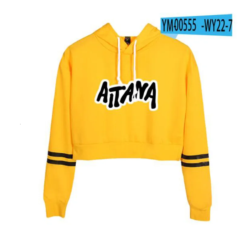 Harajuku Streetwear Womens Aitana Ocana Crop Top Cropped Hoodie
