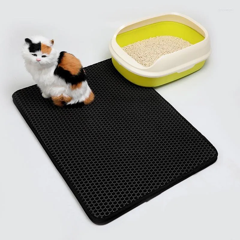 Cat Beds Pet Litter Mat EVA Double Layer Trapping Clean Pad Products For Cats Accessories S/M/L/XL