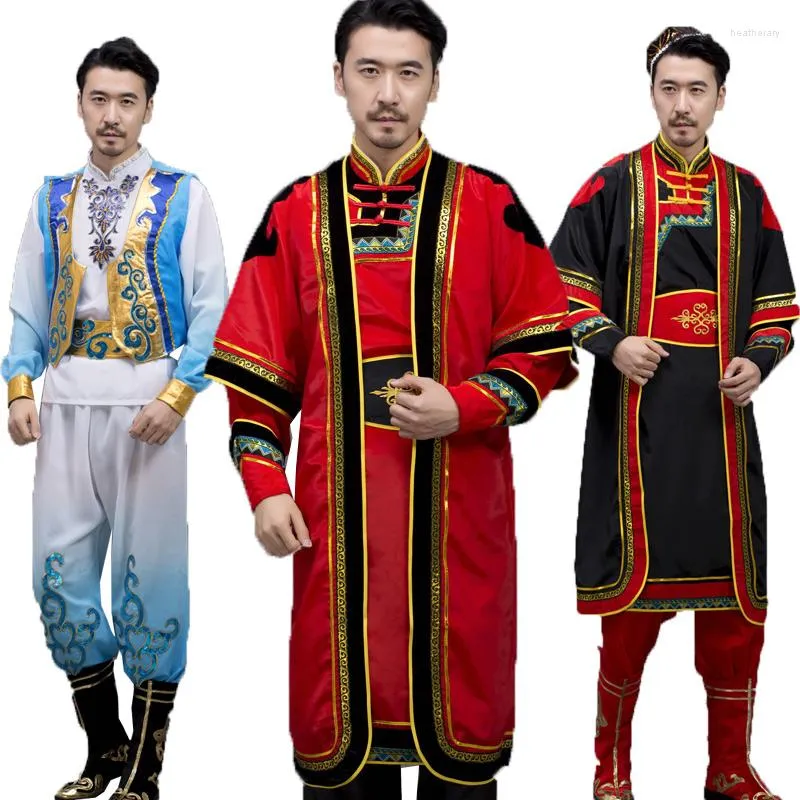 Vêtements de scène Costumes ouïghours Danse folklorique chinoise Fetival Celebration Performance Vêtements ethniques pour hommes