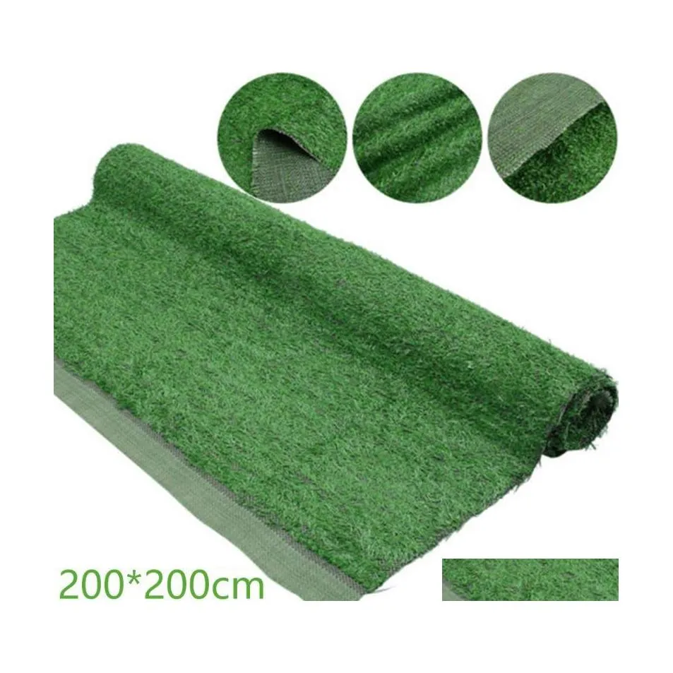 voiture dvr Décoratif Fleurs Couronnes Gazon Artificiel Tapis Vert Faux Synthétique Jardin Paysage Pelouse Tapis Gazon Pour L'école Drop Delivery Ho Dhci9