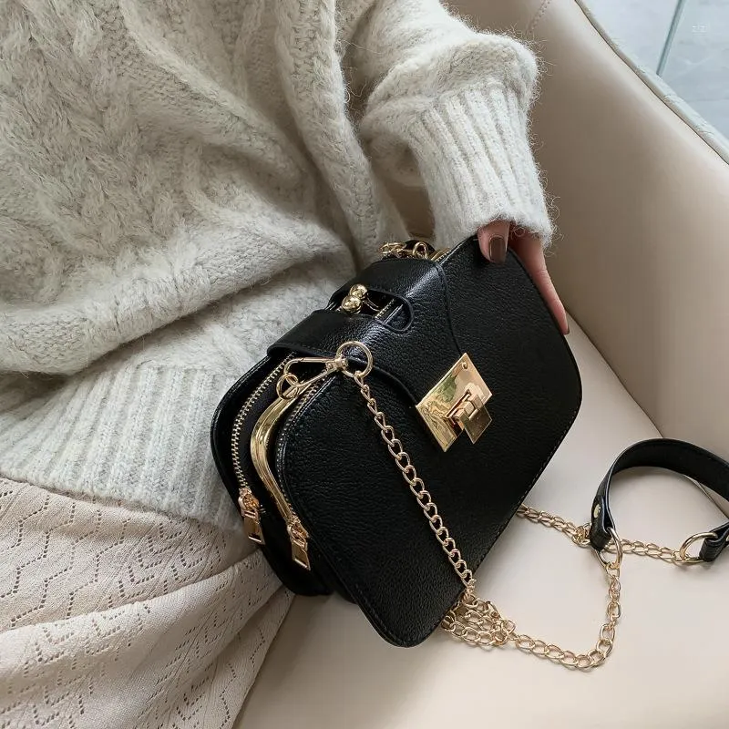 Evening Bags Korean Fashion Women Shoulder Bag Chain Strap Flap Designer Crossbody Clutch Ladies Messenger Cell Phone Wallet