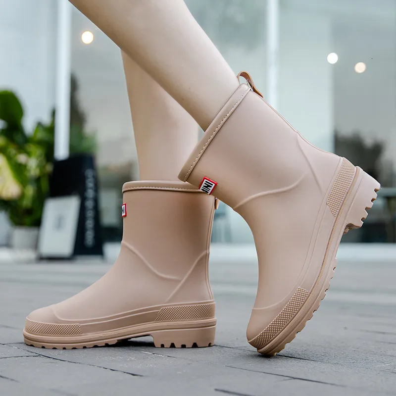Waterproof Mid Calf PVC Rain Boots For Women Non Slip Rubber Kitchen  Overshoes From Qiyue09, $22.99