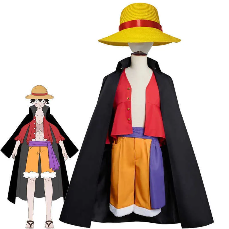 One Piece Monkey D Luffy New World Costume Outfits for Halloween & Cosplay  Party