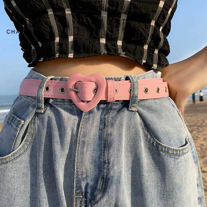 Celra Celinha Denim para Mulheres Love Buckle New Allmatch Jeans Belts Ladies Pink Fabric Strap Vestido de personalidade feminino 374 Z0223