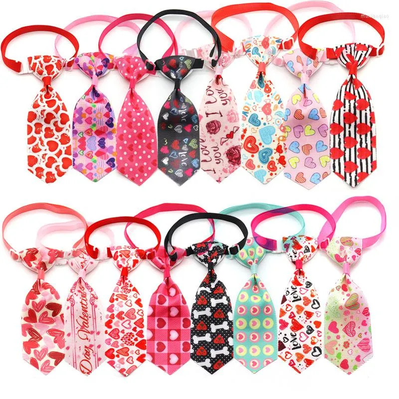 Köpek Giyim 30/50 PCS Sevgililer Günü Evcil Hayvan Aksesuarları Bowties Kravat Küçük Köpekler Kedi Yaka Bağları Kırmızı Pembe Kravat Malzemeleri