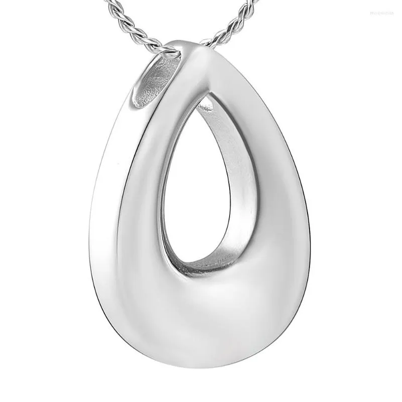 Pendant Necklaces Fashion Cutout Teardrop Memorial Necklace For Women Men Stainless Steel Cremation Jewelry Ashes Keepsake