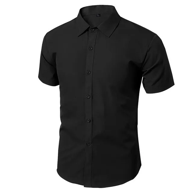Mäns T-shirts Herrlinne Kort ärm Loose Shirt Lapel Simple Style Plain Top Summer Tyg 230227