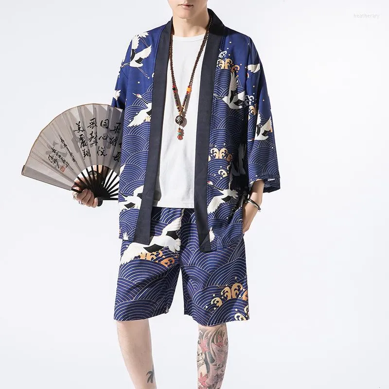 Vêtements ethniques Kimono karaté Streetwear chemise hommes japonais Cardigan été Haori samouraï Japones hommes Yukata veste