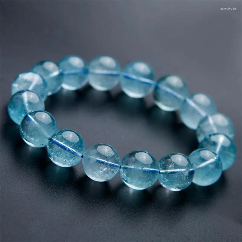 Strand Drop Healing Crystal Stretch Round Bead Bracelet 13mm Big Powerful Clear Natural To Paz Bracelets Women Men