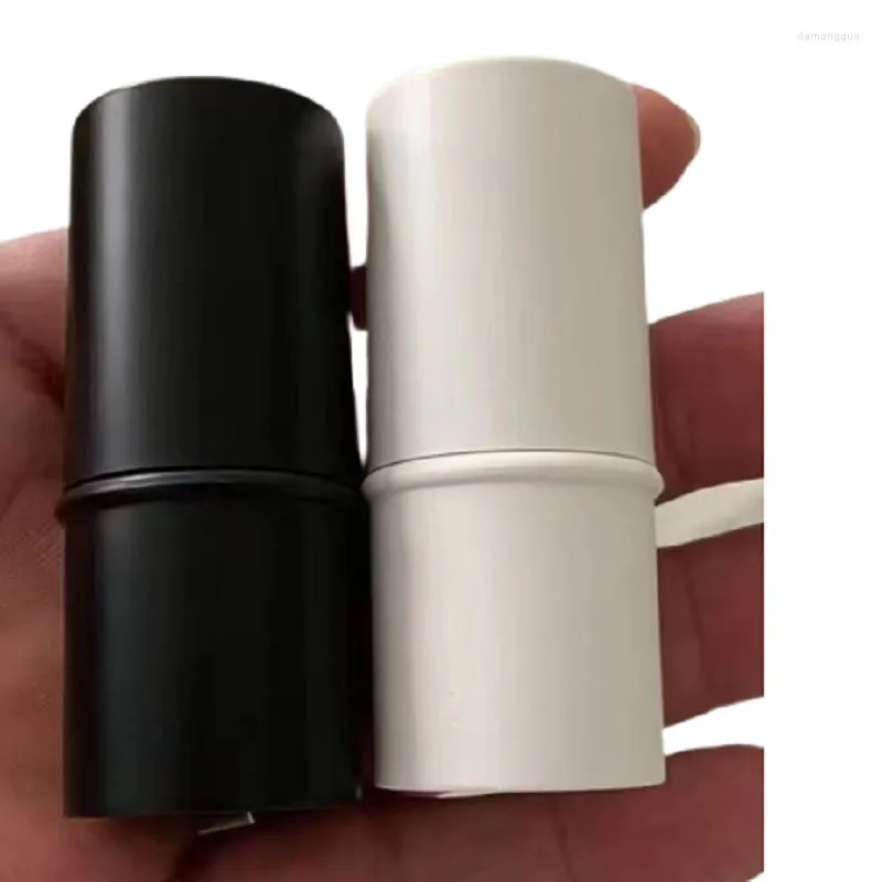 Storage Bottles 25pcs 6g Matte Black White Lipstick Tube Frosted Cosmetic Package Round Blue Lip Refillable Bottle Empty Container