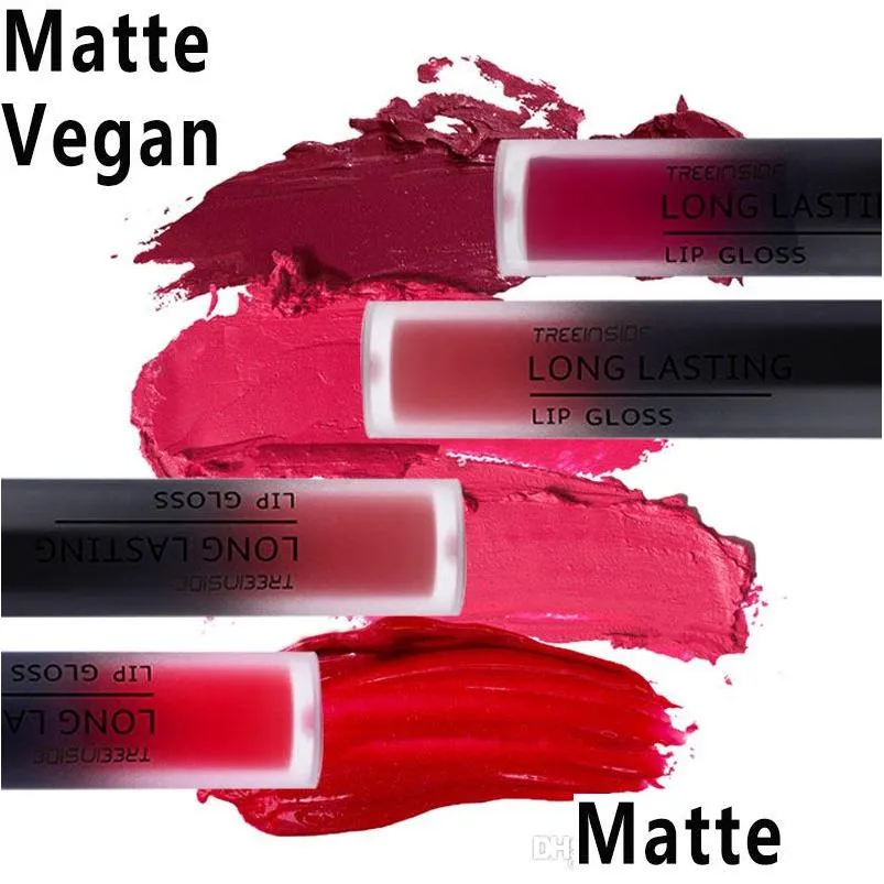 Brillant à lèvres Arbre à l'intérieur Longue durée Rouge à lèvres imperméable Mat Vert Violet Bleu Rouge Liquide Veet Maquillage Drop Livraison Santé Beauté Lèvres Dhqac