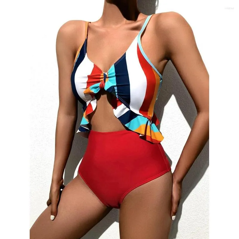 Maillots de bain pour femmes Sexy à volants une pièce maillot de bain 2023 femmes Push Up femme maillot de bain femme évider natation pour maillots de bain Monokini