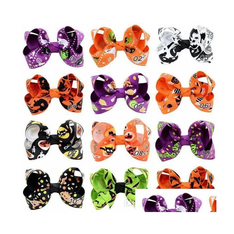 Headband Novelty Halloween Flower Hair Clip Kids Bow Headdress Cartoon Head Barrettes Princess Accessories Child Hairpin Drop Delive Dh5Gs