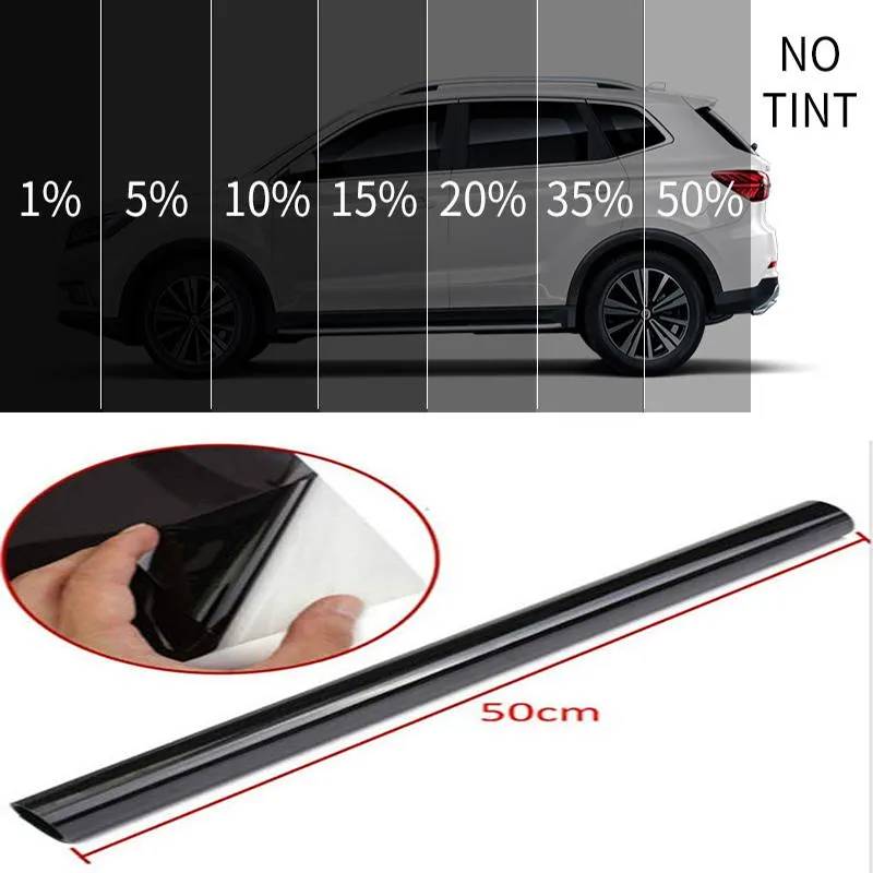 Autocollants de fenêtre 300 cm X 50 cm VLT noir voiture feuille teinté Film anti-déflagrant maison verre solaire UV protection