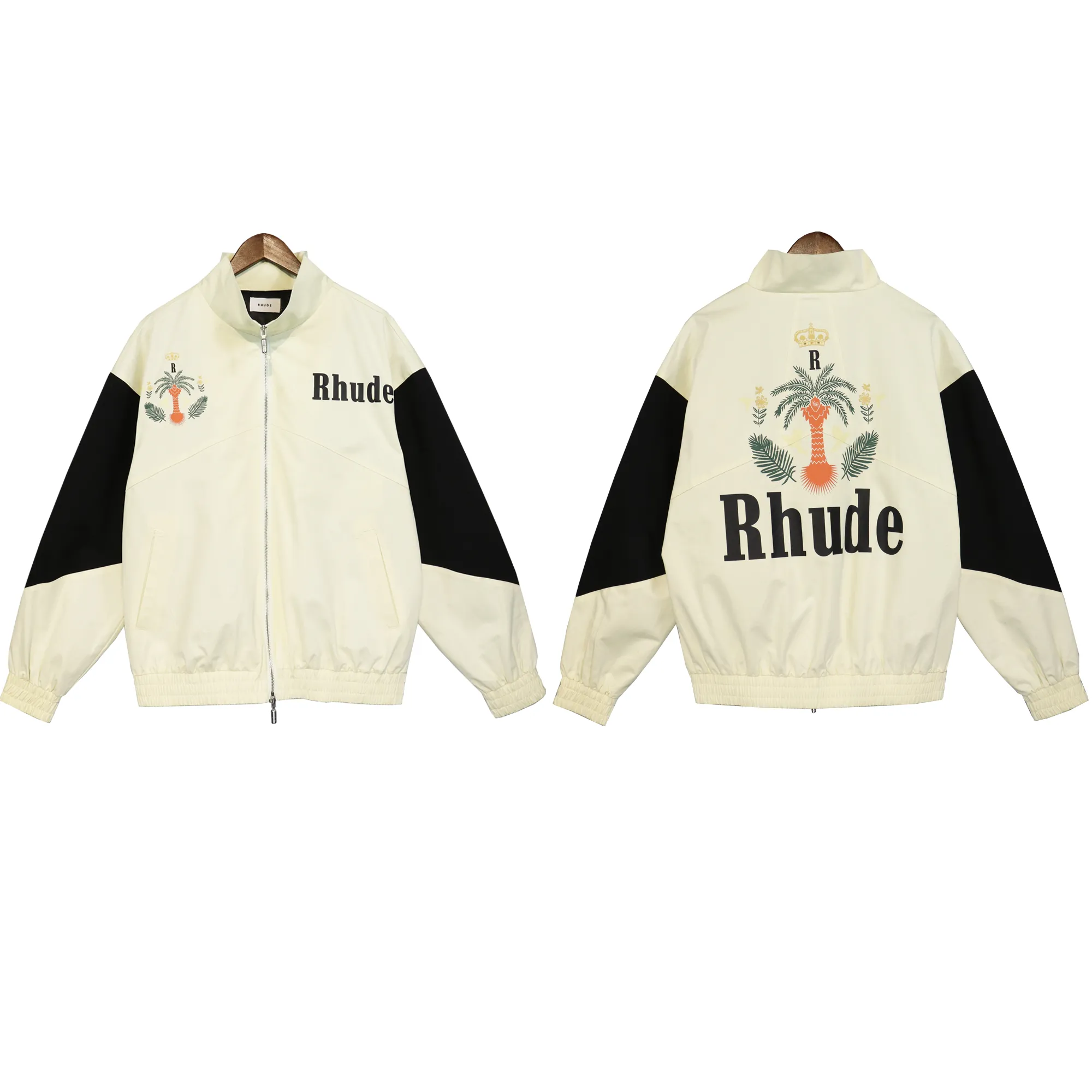 新しいRHUDEデザイナーメンズジャケットヒップホップメンズストリートメンデザイナースポーツスーツジャケットUSサイズS-XL