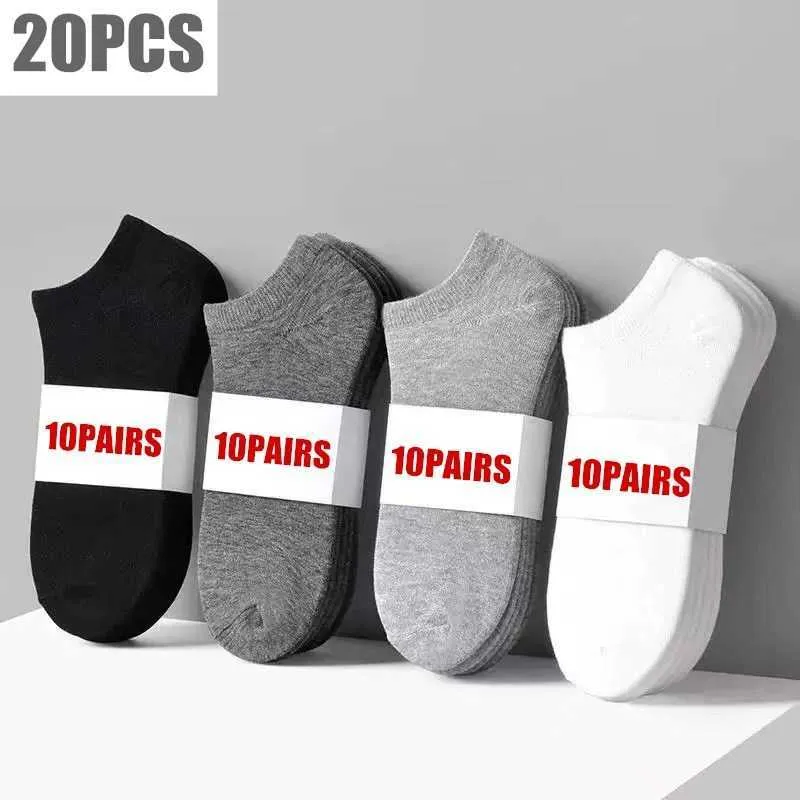 Men's Socks 10pairsLot Men's Socks Casual Boat Socks Black Business Socks Solid Color Breathable Comfortable High Quality Ankle Socks 3745 Z0227