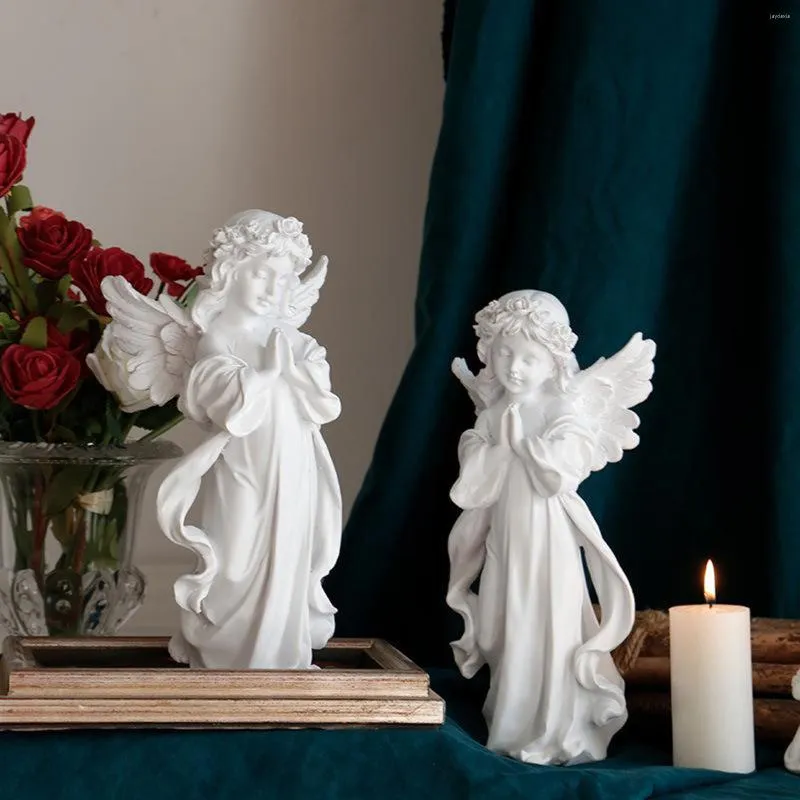 Party Decoration 2sts harts Praying Angel figurstaty Dekorativ