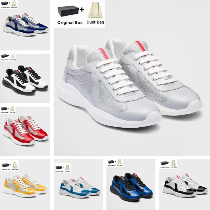 Top Brand America Cup Sneakers Scarpe Tessuto Pelle verniciata Uomo Suola in gomma Tessuto per bici Scarpe da ginnastica basse Sconto all'ingrosso Skateboard Walking