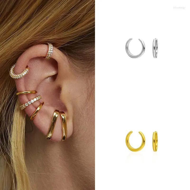Backs Earrings ISUEVA Gold Filled Metal Ear Cuff Clip For Women Non-Piercing C Shape Geometric Small Earcuff Clips Jewelry Wholesale