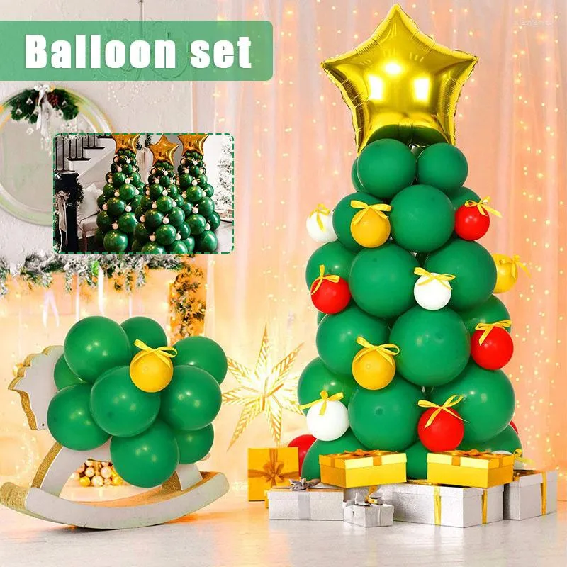 パーティーデコレーション2023年クリスマスツリーバルーンガーランドキットカラフルなラテックスバルーンDIYクリスマス装飾小道具