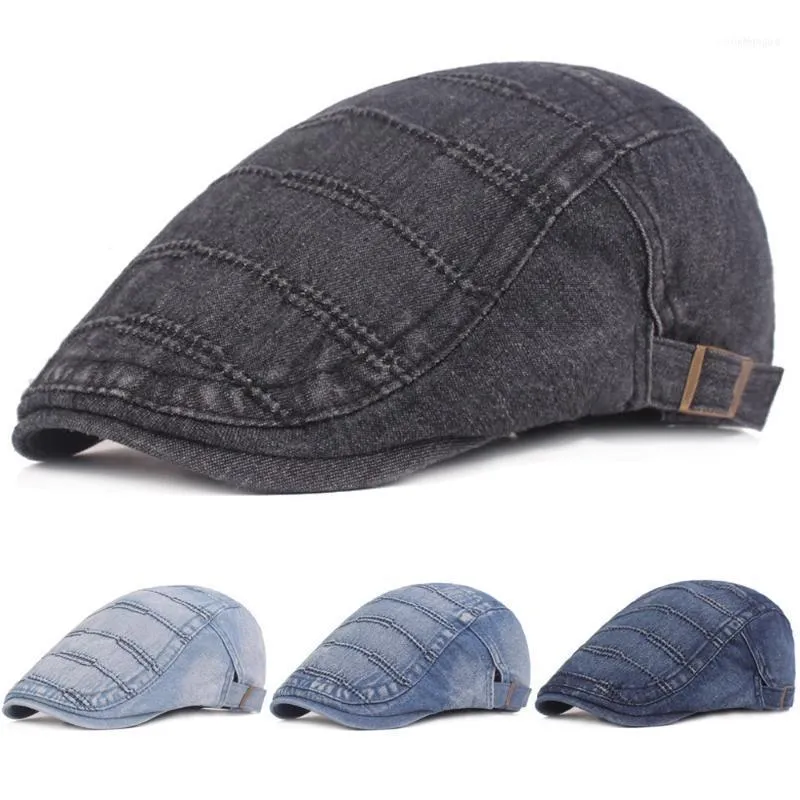 Berets Mulheres Denim Caps Verão Casual Chapéus Sboy Driving Golf Cap Ajustável Hatcs03991