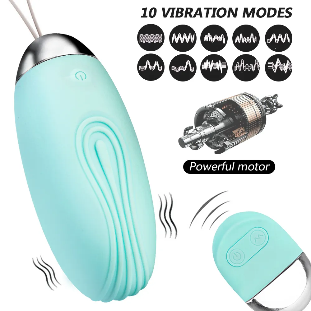 Uova/Proiettili Vibratore a Uovo Saltatore Stimolatore Clitorideo 10 Frequenza Telecomando Wireless Ricaricabile USB Vibratore Punto G_voghion.com