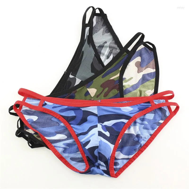 Slip 3PCS Mens Briefs Taille Basse Casual Camouflage Sous-Vêtements Pour Homme Plus La Taille Hommes Sexy Under Wear