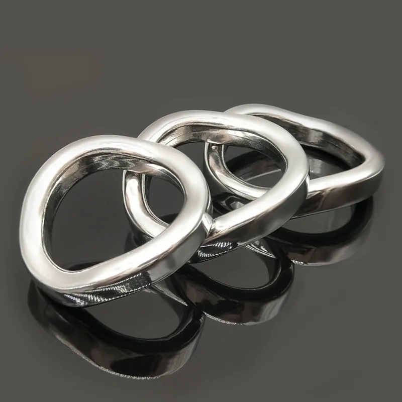 Cockrings frrk metal pênis anéis curva chicote de galo masculino castidade crandage cinturão atraso ejaculação dispositivo de aço adultos brinquedos sexuais para homens 230227