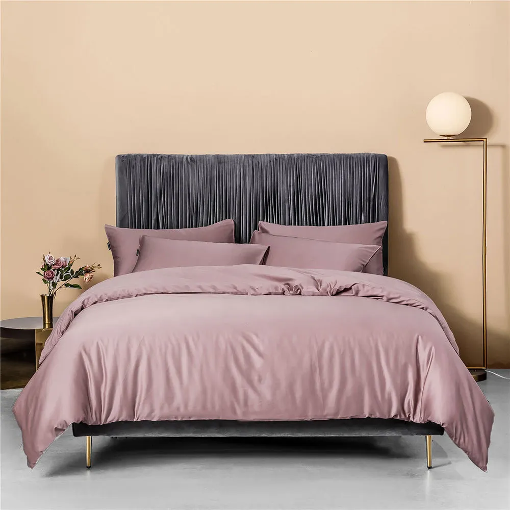 مجموعات الفراش Svetanya Nordic Pale Mauve 100 ٪ من القطن المصري Bedlinens Ru Europe Queen King Family Size Set Sheet Sheet Cover Cover Bedding 230227