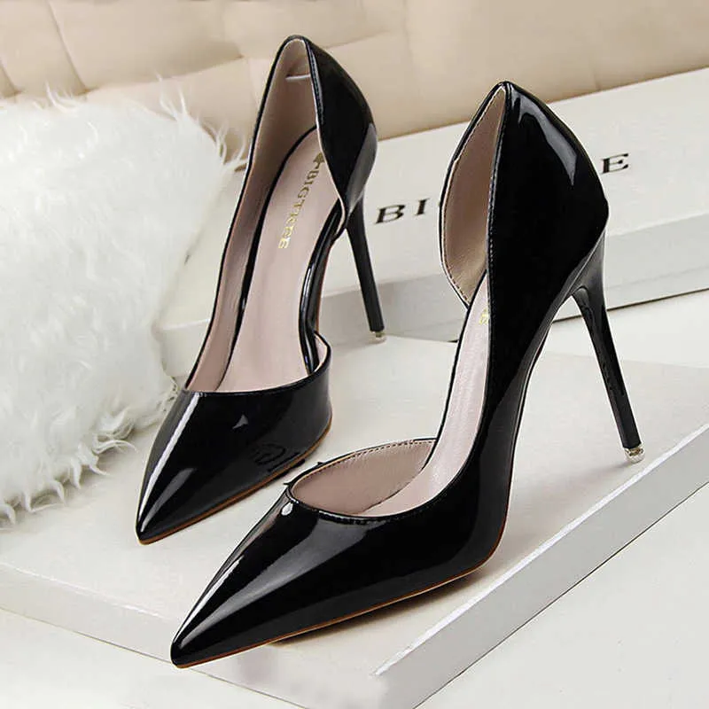 Save Big on Bulk Patent Stiletto Heels Taller Heels Patent Leather Pumps:  Fashionable Stiletto Women's Dress Shoes Size 12 For Parties Events
