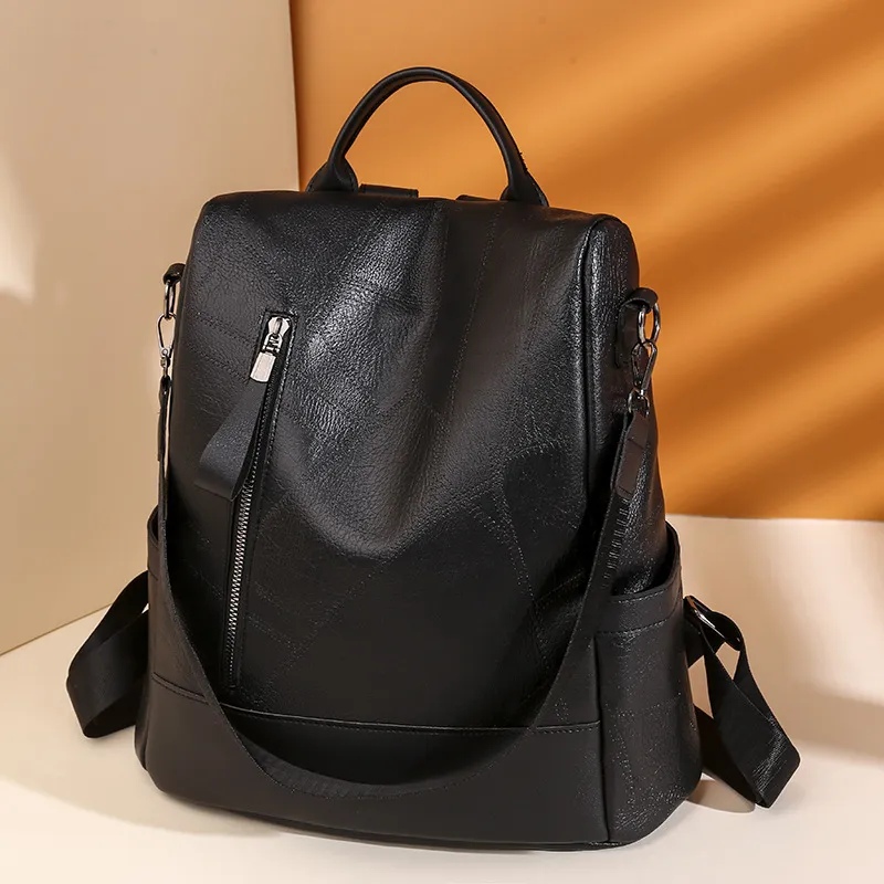 Women Men Backpack Style Genuine Leather Fashion Casual Bags Small Girl Schoolbag Business Laptop Backpack Charging Bagpack Rucksack Sport&Outdoor Packs 6687