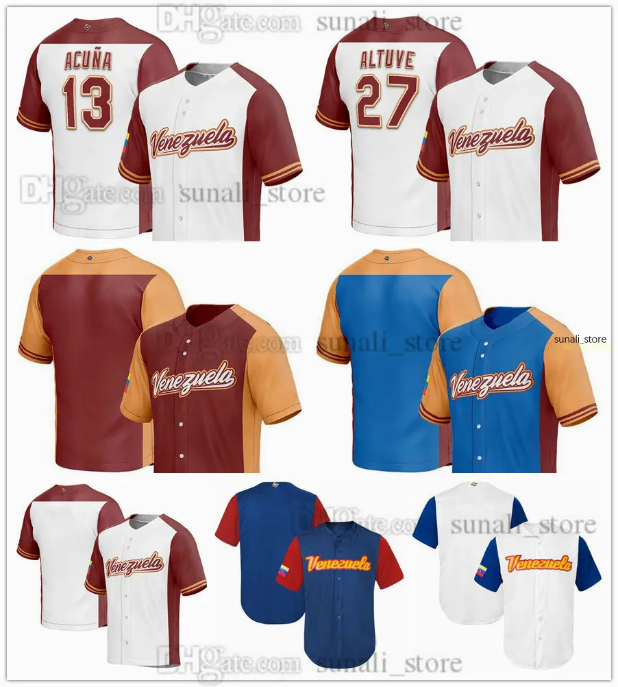 2023 World Cup Baseball Venezuela Jerseys Andres Gimenez Gleyber Torres Eugenio Suarez David