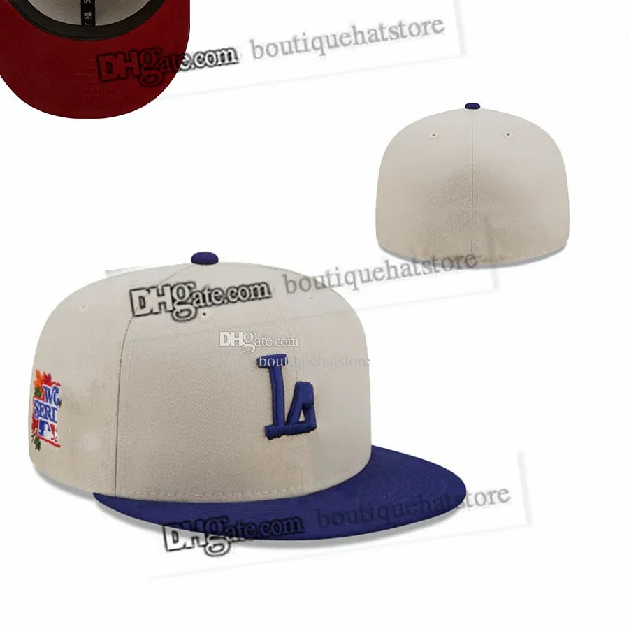 2023 Chapeaux ajustés de baseball masculin Classic Blue Color Hip Hop Los Angeles Sport Full Ferme Design Caps Chapeau 1981 Heart Series "" Love