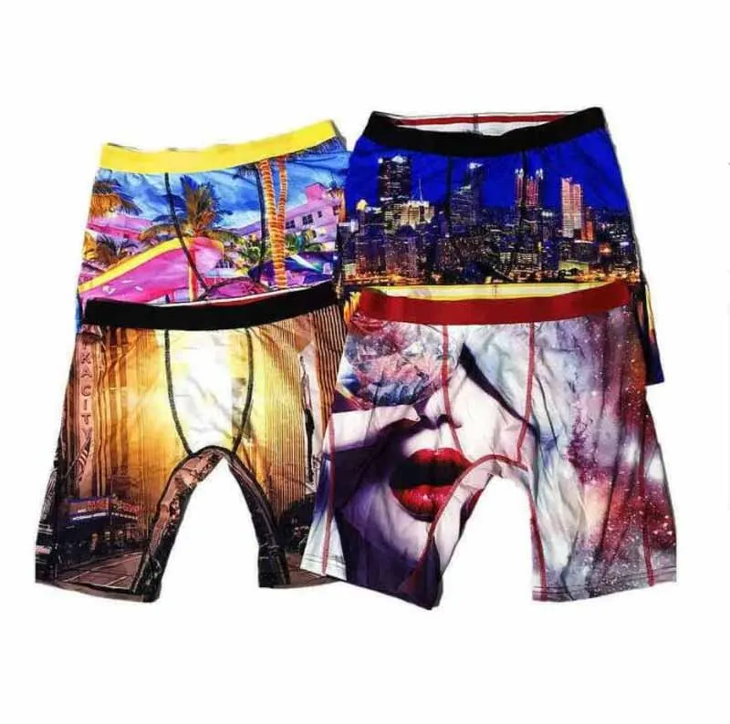 Herren-Unterhosen, Boxer, Badebekleidung, Hosen, verlängert, Anti-Verschleiß-Druck, Unterwäsche-Stile, Strand-Shorts, Badehose, Sport, Hip-Hop-Slip, schnell trocknend