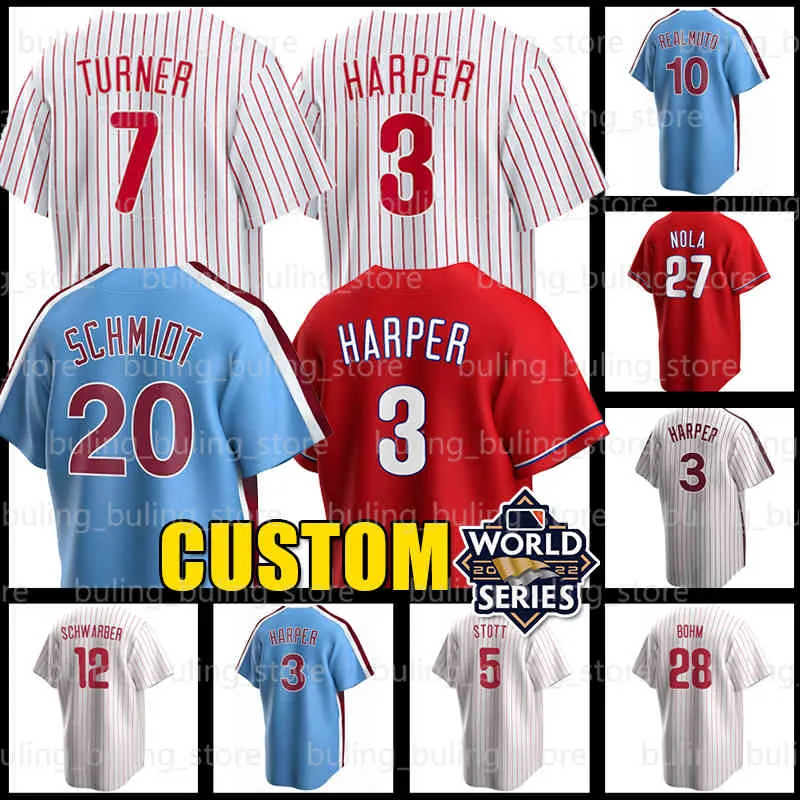 7 Trea Turner Jersey Bryce 3 Harper Baseball 10 JT Realmuto Philadelphie Kyle Schwarber Alec Bohm Mike Schmidt Phillies Nick Castellanos 5 Bryson Stott Rhys Hoskins