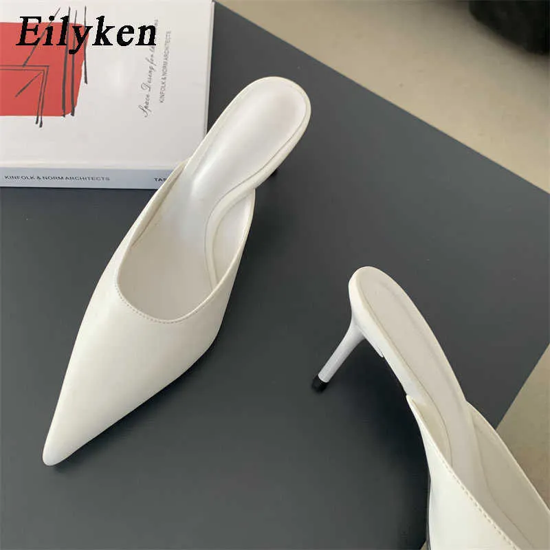 Sandals Dress Shoes Eilyken Gold Silver Women Pumps Slipper Fashion Pointed Toe Shallow Stiletto High Heel Slingback tacones mujerL230227 J230525