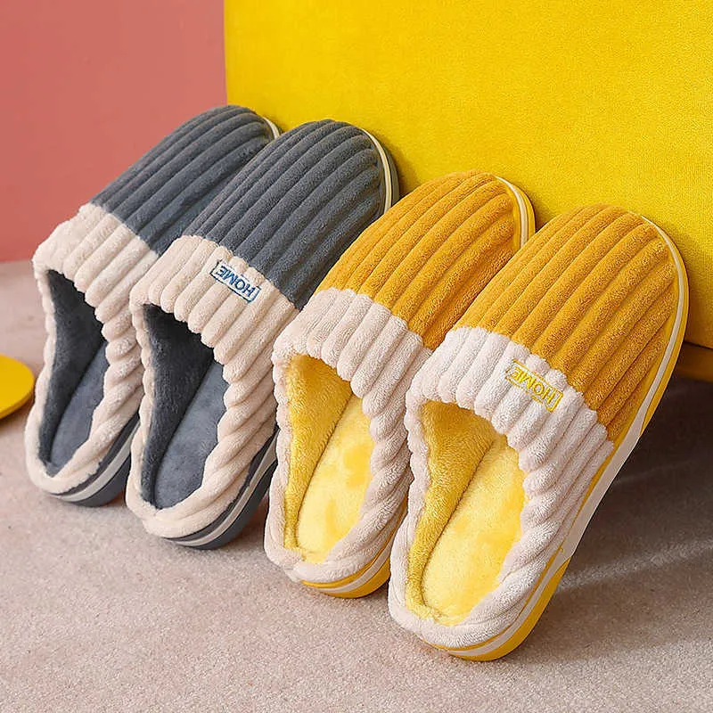 Slippers Comwarm Winter Warm Plus para homens homens espessos solteiros de algodão de algodão peludos de algodão