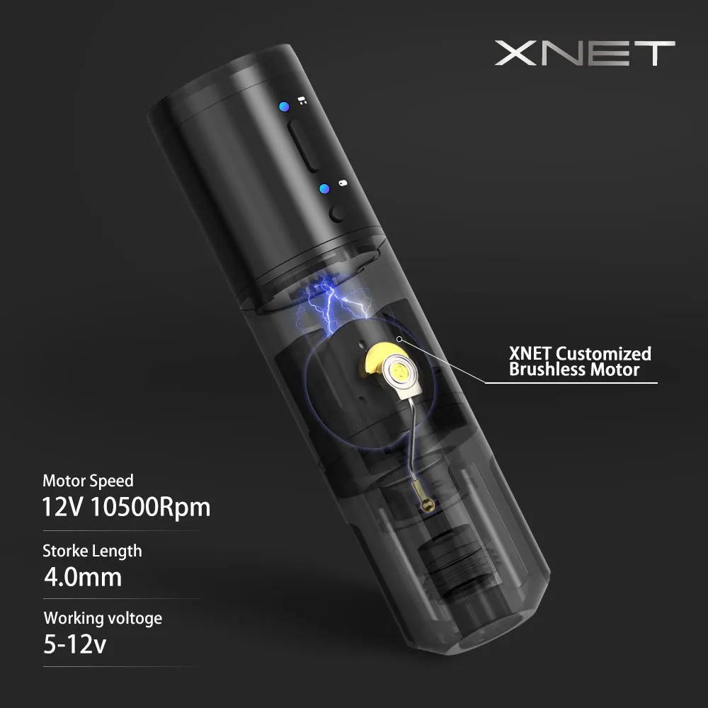 XNET Elite Pro Wireless Tattoo Machines Kit Rotary From