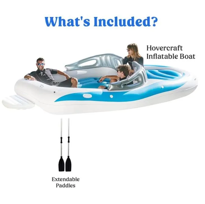 6 Person Inflatable Island Mattress Swimming Pool Paddle Fishing