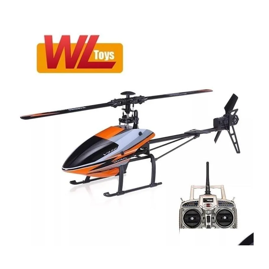 Elektrische/RC Flugzeug Wltoys V950 2 4G 6Ch 3D6G 1912 2830Kv Bürstenlosen Motor Flybarless Rc Hubschrauber Rtf Remote C Dhtbl