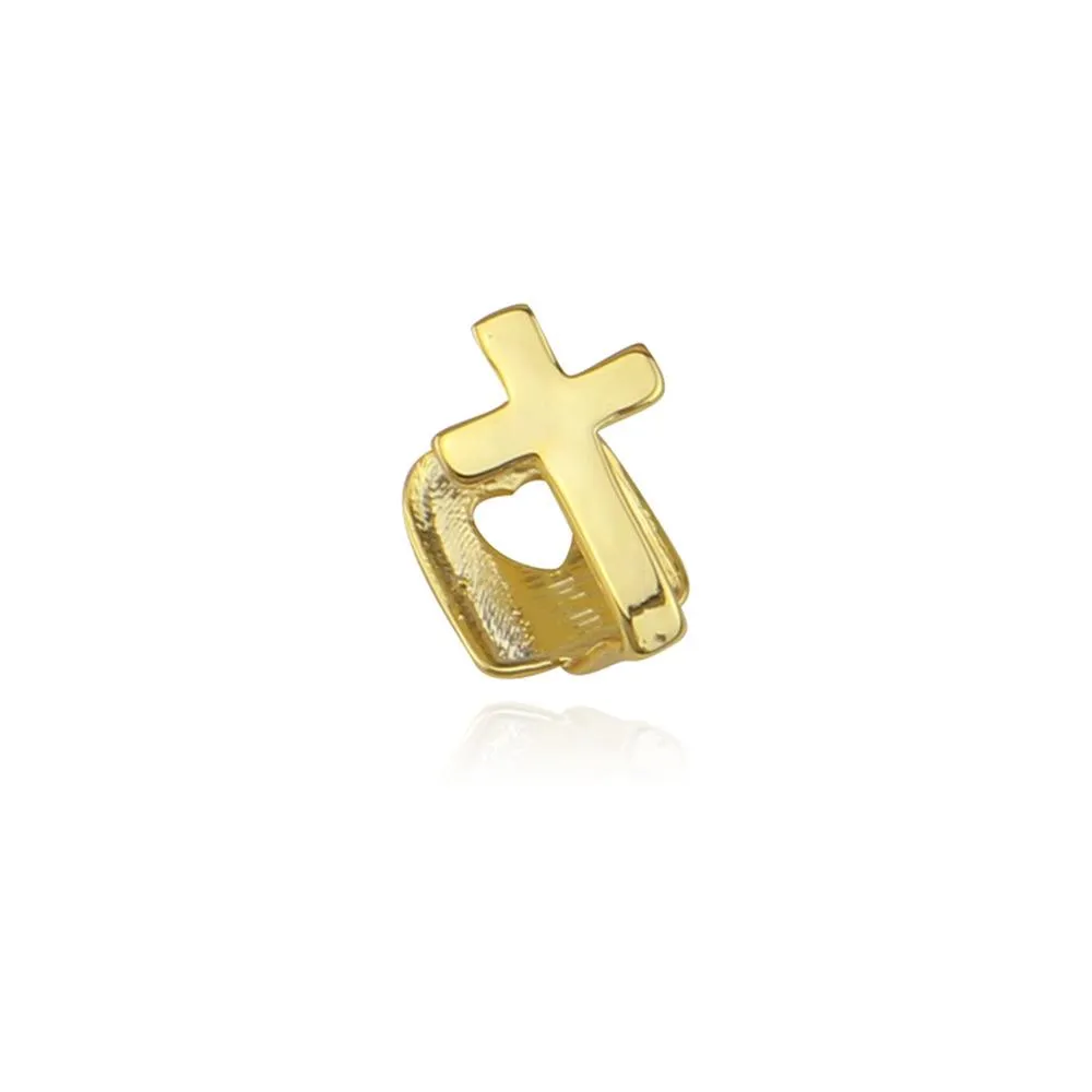 جودة Gold Grillz Single Hollow Heart Cross Star الفم الأسنان أعلى أسنان الأسنان الشوايات الهيب هوب أزياء المجوهرات الراقية