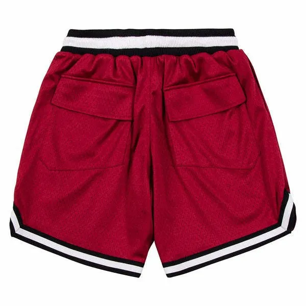 designer shorts rhude shorts men s Capsule shorts summer beach pants mesh material breathable sweat loose fitness basketball pants mens short red