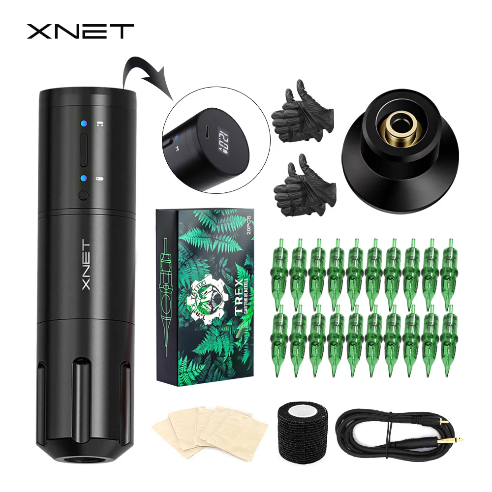 XNET Elite Pro Wireless Tattoo Machines Kit Rotary From