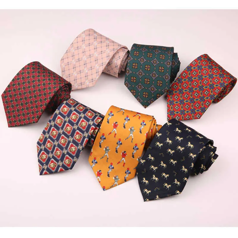 Neck Ties New Mens Wedding Tie 9cm Neck Ties For Men Business Party Gravatas Fashion Neckties Men Suit Store Accessories Male Printed Ties J230227