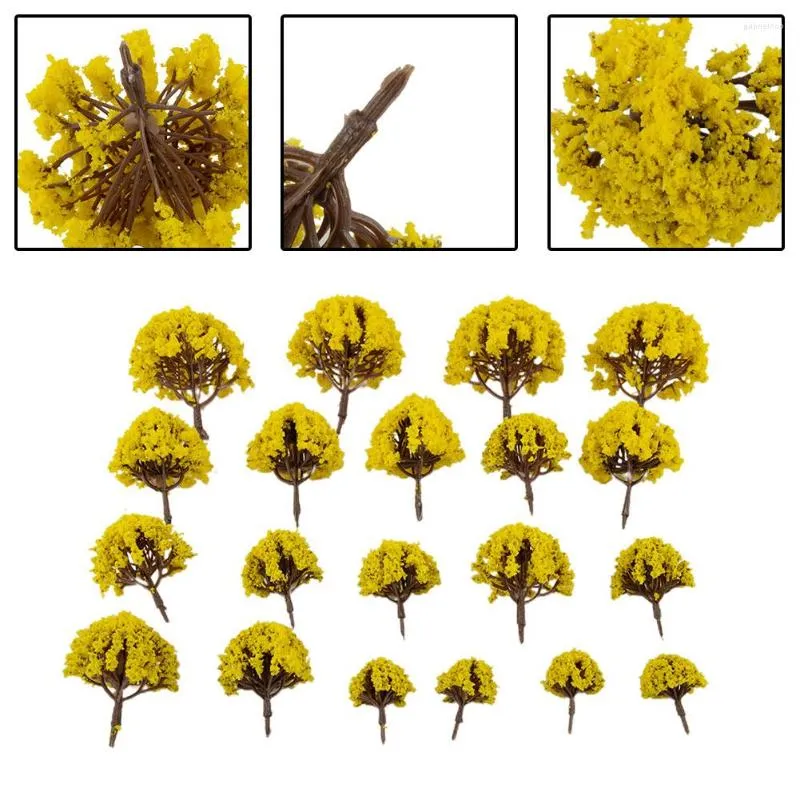 Decorative Flowers 20/50pcs Plastic Model Tree Train Artificial Miniature Scenery Railroad Layout Building Landscape Accessories