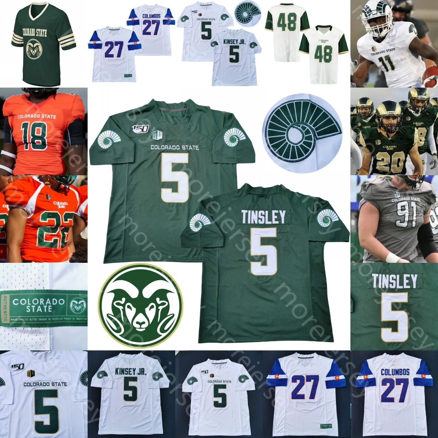 Nowe koszulki piłkarskie Custom Colorado State Football Jersey NCAA College Dante Wright Trey McBride Todd Centeio David Bailey Marcus McElroy Jr. Hill Kinsey Jr. Ja
