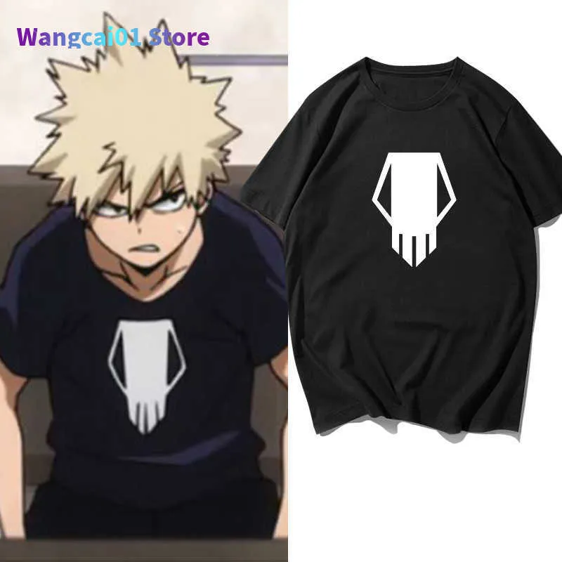 Heren t-shirts My Hero Acadia Bakugo Katsuki T-shirt Men Women Mode Druk Streetwear Hoogwaardige katoenen T-shirt Sport Casual T-stukken Tops 0228H23