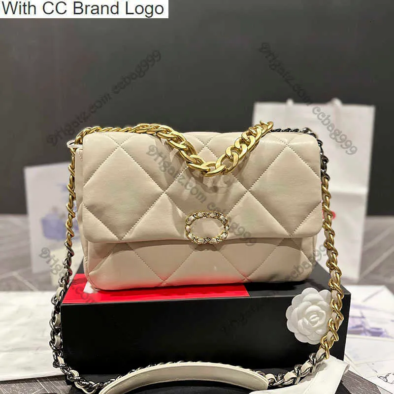 CC märke axelväskor 30 cm jumbo kvinnors designer crossbody väskor grå vit svart äkta läder klassiska handväskor multi pochette nyckelpåse sacoche silver/guld